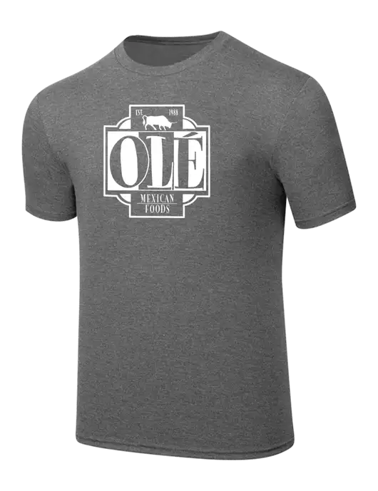 Simply Soft Heathered Medium Grey 4.5oz  Poly/Combed Ring Spun Cotton T-Shirt w/Ole Logo