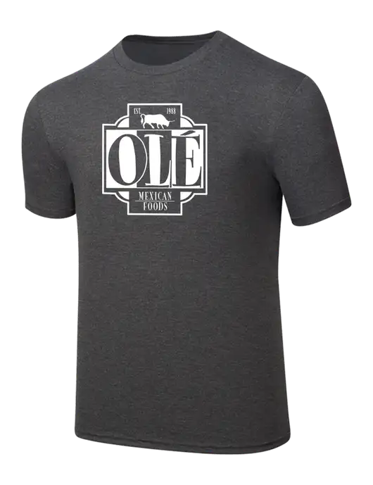 Simply Soft Heathered Charcoal 4.5oz  Poly/Combed Ring Spun Cotton T-Shirt w/Ole Logo