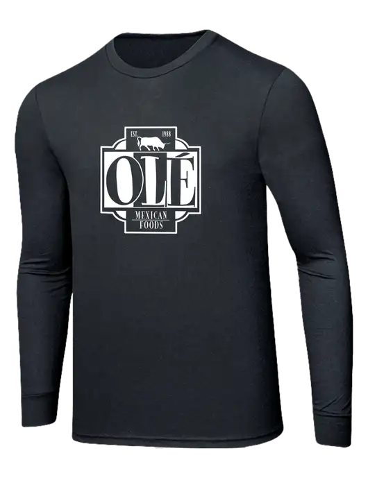 Simply Soft Long Sleeve Black Frost 4.5 oz, Poly/Combed Ring Spun Cotton T-Shirt w/Ole Logo