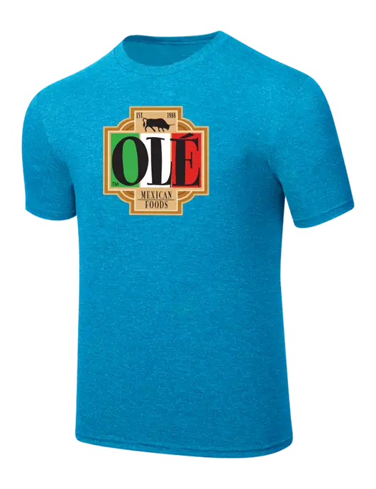 Simply Soft Sapphire Blue Frost 4.5oz  Poly/Combed Ring Spun Cotton T-Shirt w/Ole Logo