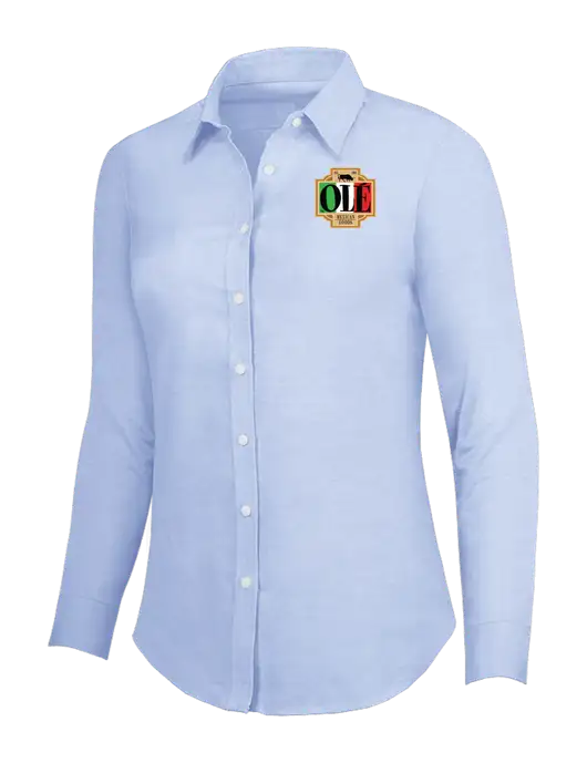 Light Blue Womens SuperPro Oxford Shirt w/Ole Logo