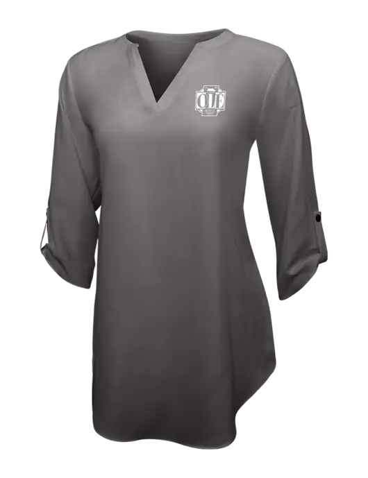 Dark Grey Womens 3/4 Sleeve Tunic Blouse w/Ole Logo