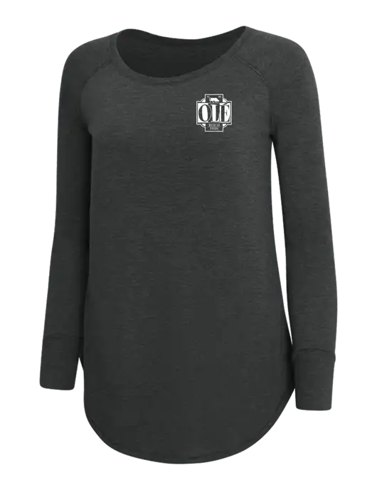 Womens Perfect Wide Collar Tunic Tri-Blend Black Frost 4.5 oz T-Shirt w/Ole Logo