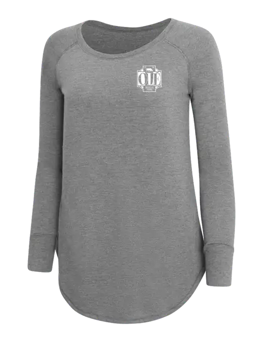 Womens Perfect Wide Collar Tunic Tri-Blend Grey Frost 4.5 oz T-Shirt w/Ole Logo