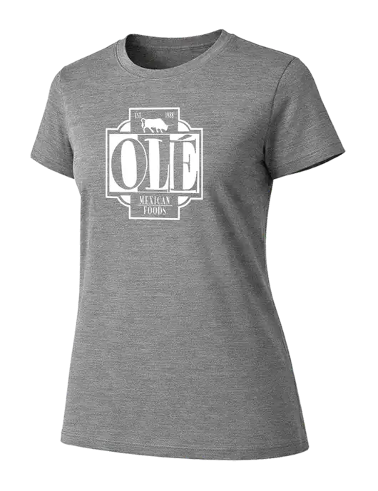 Womens Ring Spun Light Grey Heather 4.5 oz T-Shirt w/Ole Logo