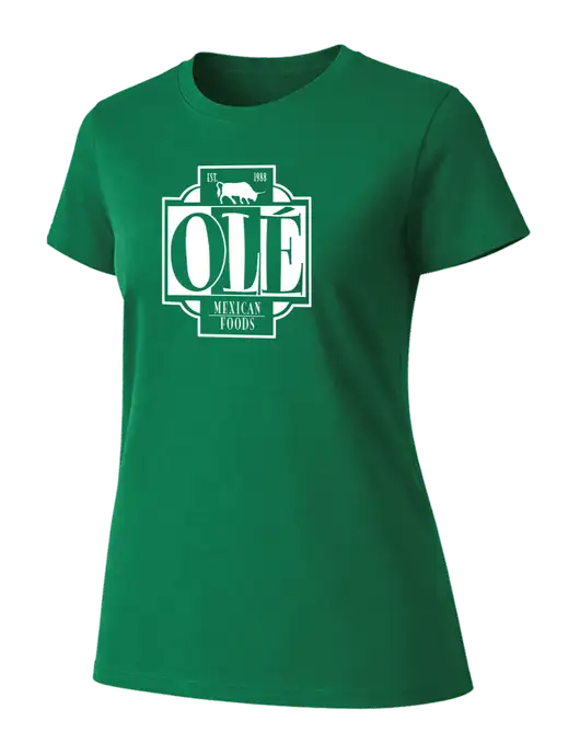 Womens Ring Spun Kelly Green 4.5 oz T-Shirt w/Ole Logo