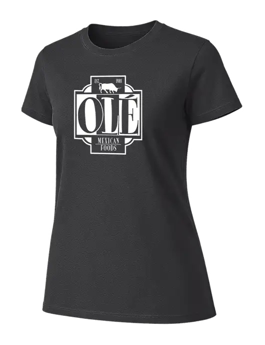 Womens Ring Spun Charcoal 4.5 oz T-Shirt w/Ole Logo