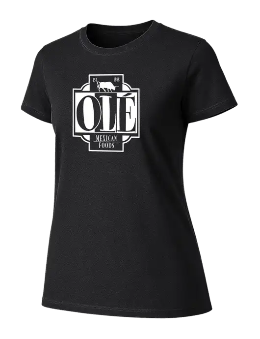 Womens Ring Spun Jet Black 4.5 oz T-Shirt w/Ole Logo