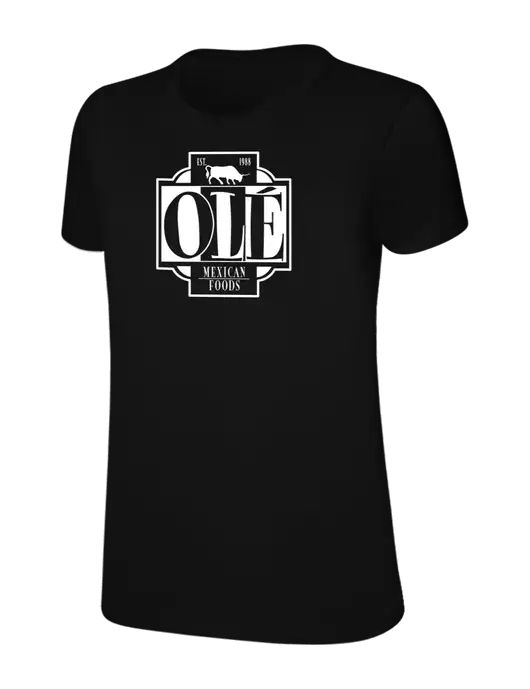 Womens Ring Spun Jet Black 4.5 oz T-Shirt w/Ole Logo
