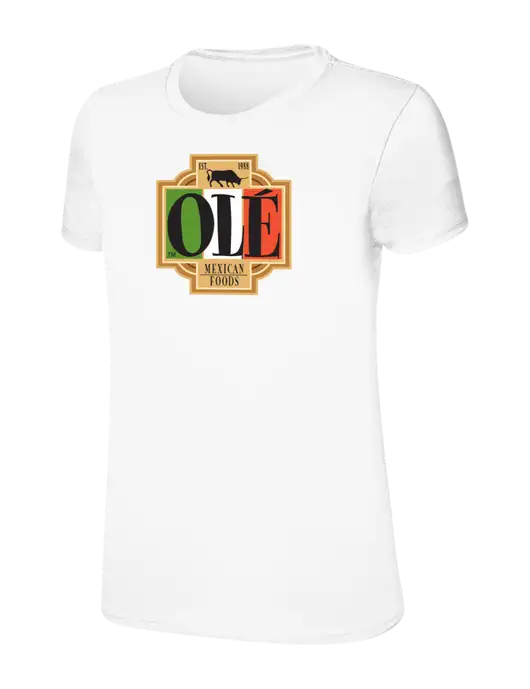 Womens Ring Spun White 4.5 oz T-Shirt w/Ole Logo