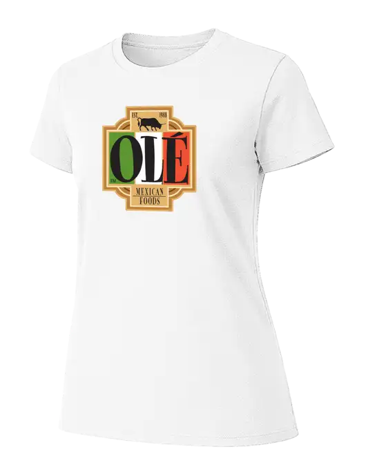 Womens Ring Spun White 4.5 oz T-Shirt w/Ole Logo