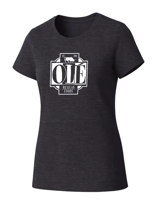 Womens Seriously Soft Heathered Charcoal T-Shirt w/Ole Logo