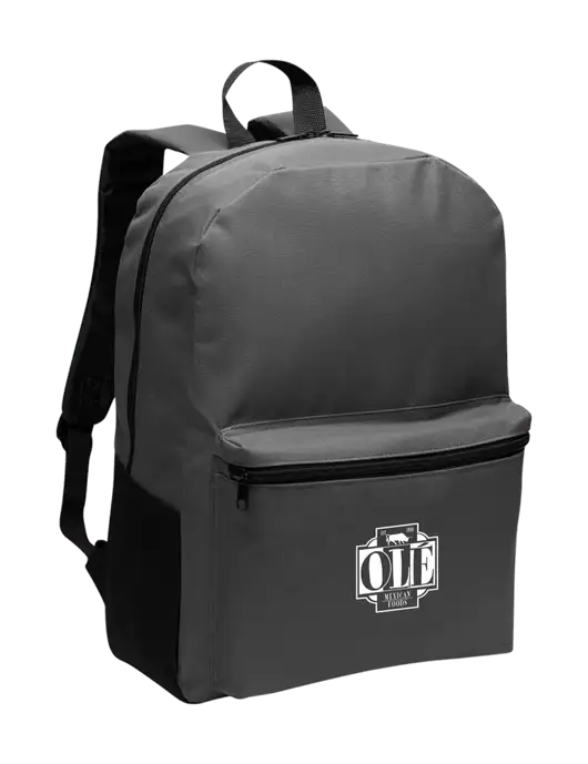 Casual Dark Charcoal Lightweight Laptop Backpack w/Ole Logo