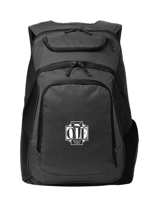 Executive Graphite Heather/Black Laptop Backpack w/Ole Logo