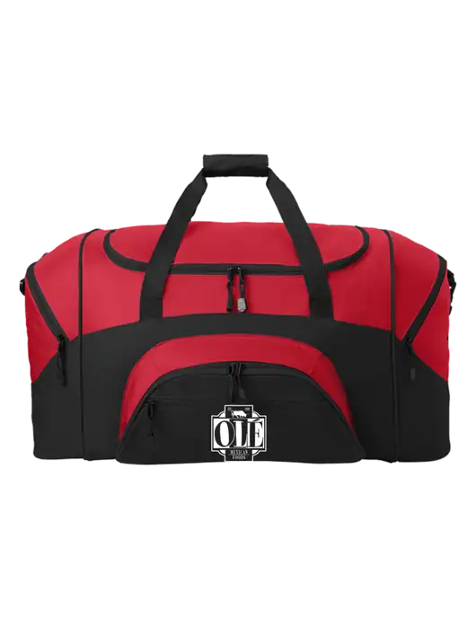 Standard Colorblock Red/Black Sport Duffel w/Ole Logo