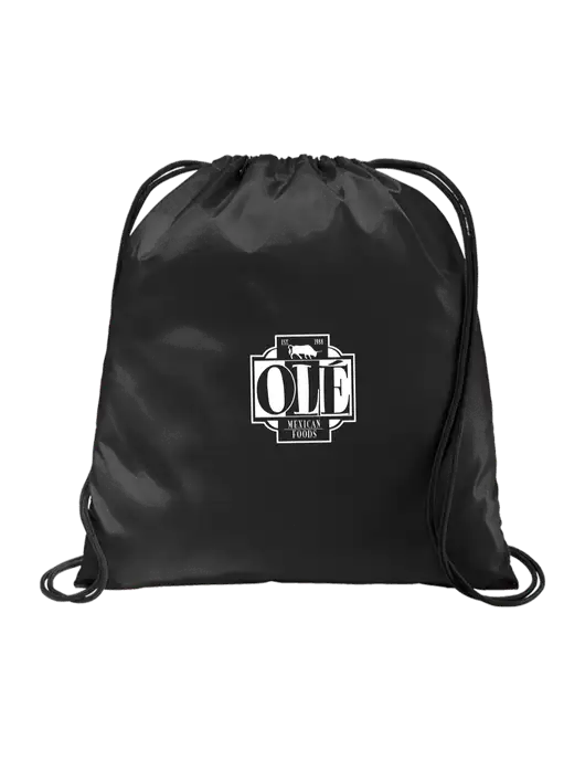 Drawstring  Black Cinch Pack w/Ole Logo