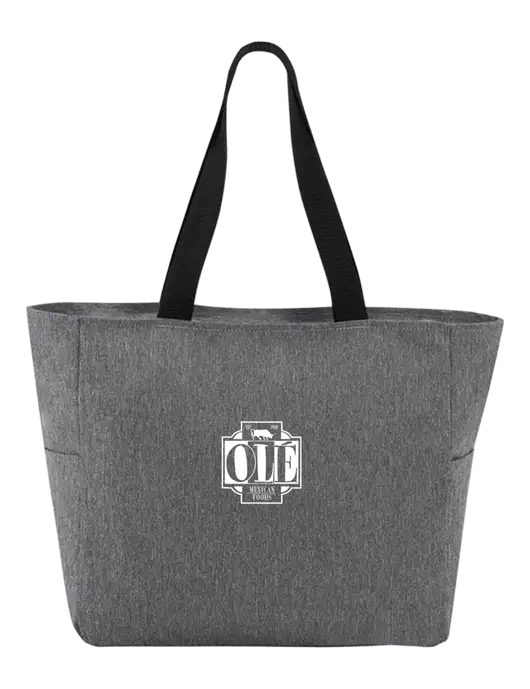 Everyday Heather Grey Zip Tote  w/Ole Logo
