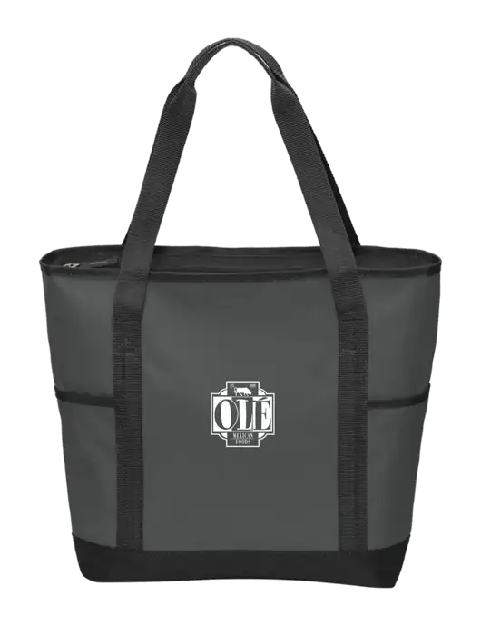 On the Go Charcoal/Black Tote  w/Ole Logo