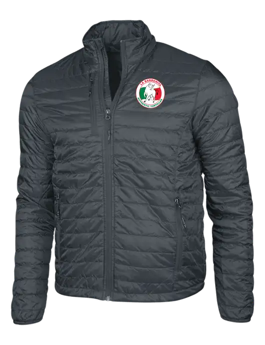 Dark Grey Puffy Packable Jacket w/La Banderita Logo