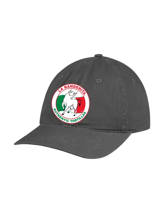 Garment Washed Unstructured Twill Charcoal Cap w/La Banderita Logo