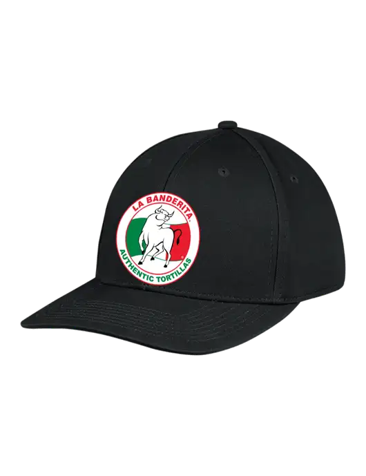 Premium Modern Structured Twill Black Snapback Cap w/La Banderita Logo