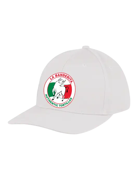 Premium Modern Structured Twill White Snapback Cap w/La Banderita Logo