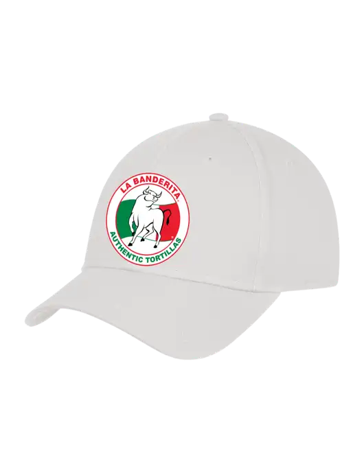 White Structured Cap Hook & Loop w/La Banderita Logo
