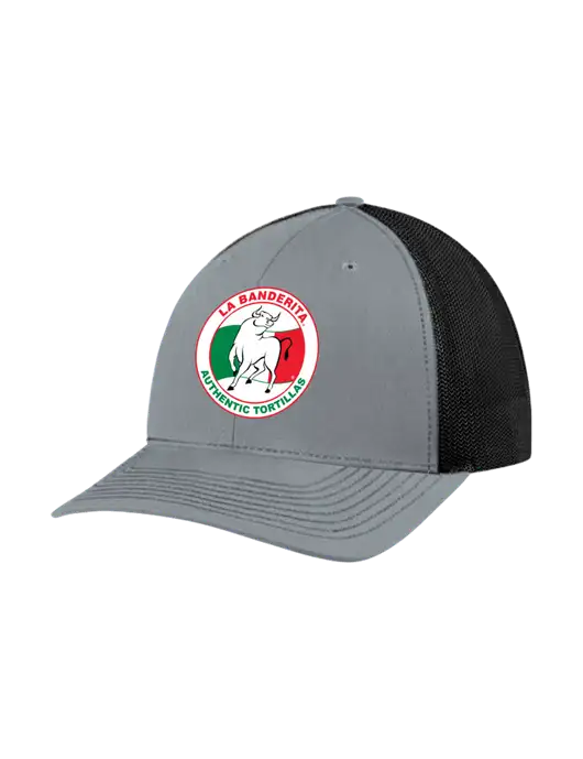 Richardson Adjustable Snapback Original 112 Trucker Cap Heather Grey w/Black Mesh w/La Banderita Logo