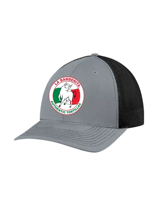 Richardson Adjustable Snapback Original 112 Trucker Cap Heather Grey w/Black Mesh w/La Banderita Logo