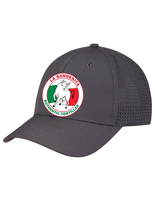 Charcoal Performance Stretchable Cap Hook & Loop w/La Banderita Logo