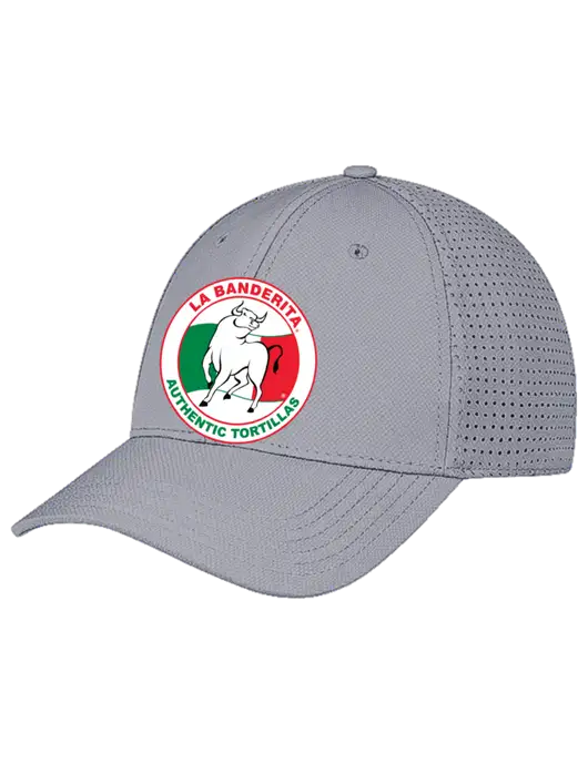 Grey Performance Stretchable Cap Hook & Loop w/La Banderita Logo