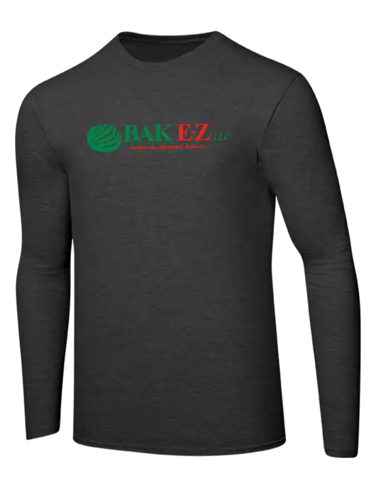 Ring Spun Dark Heather Grey 4.5 oz Long Sleeve T-Shirt w/BAK E-Z Logo