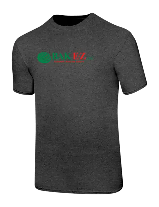 Ring Spun Dark Heather Grey 4.5 oz T-Shirt w/BAK E-Z Logo