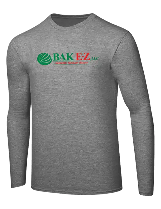Ring Spun Light Heather Grey 4.5 oz Long Sleeve T-Shirt w/BAK E-Z Logo
