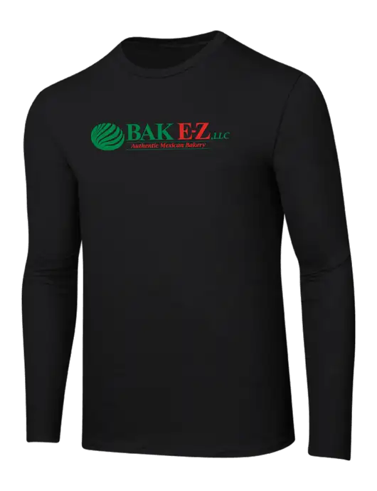 Ring Spun Jet Black 4.5 oz Long Sleeve T-Shirt w/BAK E-Z Logo