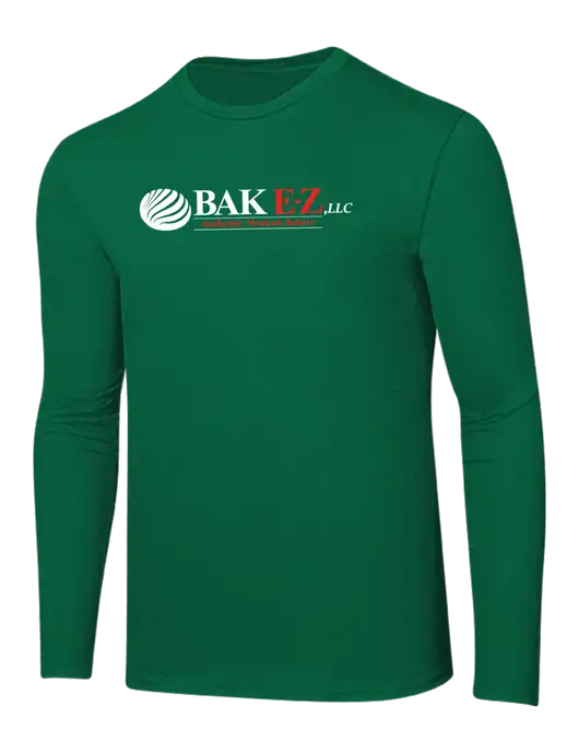Ring Spun Kelly Green 4.5 oz Long Sleeve T-Shirt w/BAK E-Z Logo