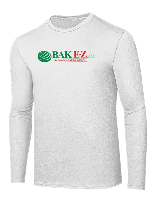 Ring Spun White 4.5 oz Long Sleeve T-Shirt w/BAK E-Z Logo