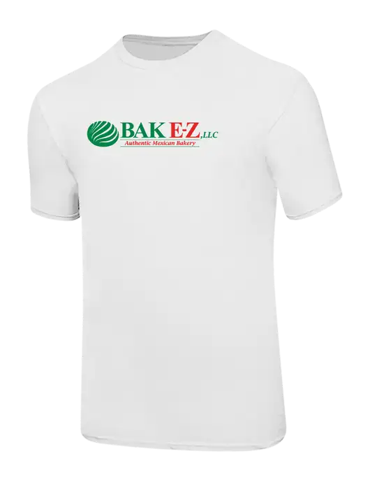 Ring Spun White 4.5 oz T-Shirt w/BAK E-Z Logo