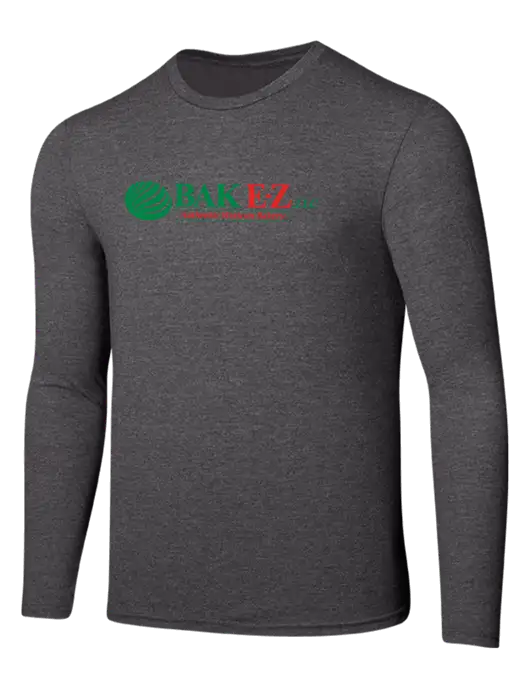 Seriously Soft Heathered Charcoal Long Sleeve T-Shirt w/BAK E-Z Logo