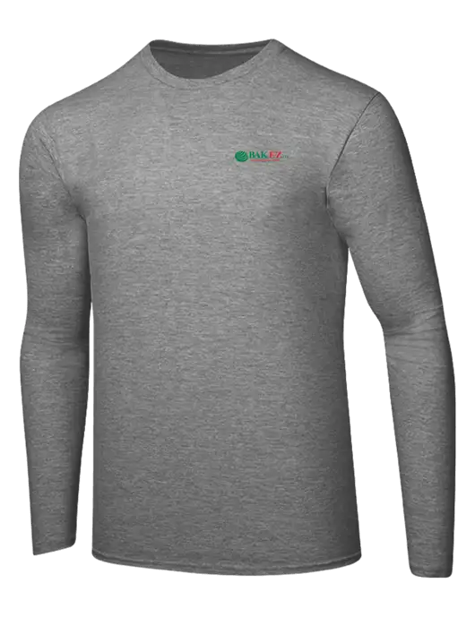 Ring Spun Light Heather Grey 4.5 oz Long Sleeve T-Shirt w/BAK E-Z Logo