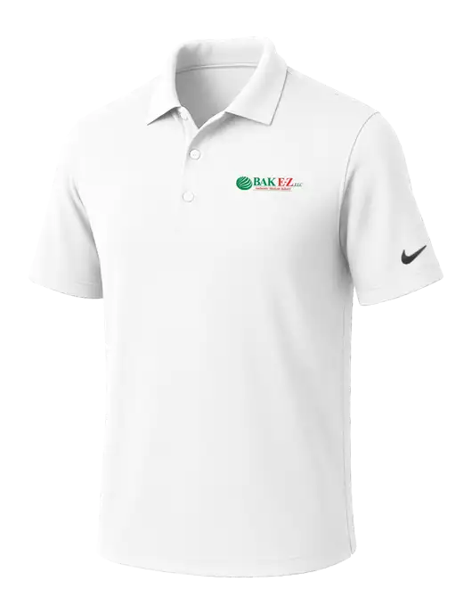 NIKE White Dri-Fit Micro Pique Polo w/BAK E-Z Logo