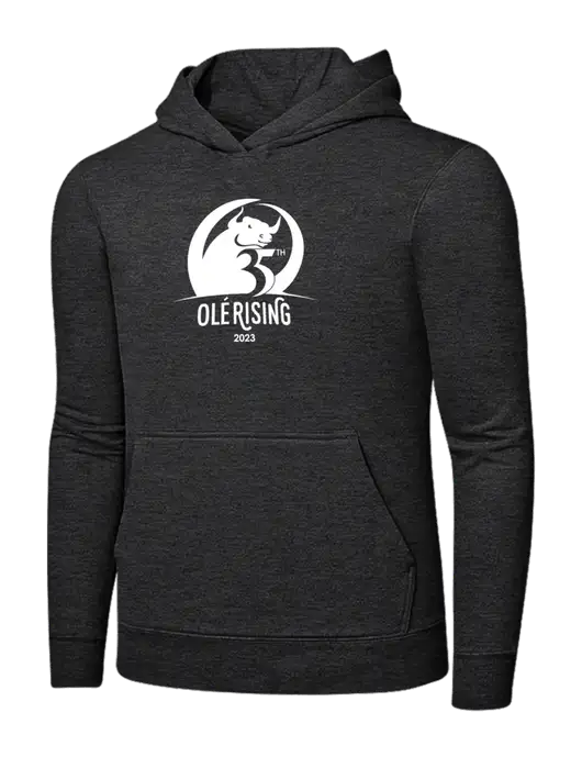 Dark Heather Grey 7.8 oz Ring Spun Hooded Sweatshirt w/Ole 35th Anniversary Logo