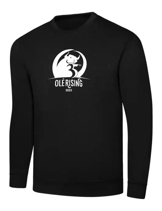 Black 7.8 oz Ring Spun Crew Sweatshirt w/Ole 35th Anniversary Logo