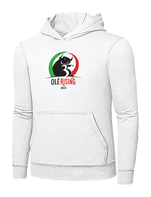 White 7.8 oz Ring Spun Hooded Sweatshirt w/Ole 35th Anniversary Logo