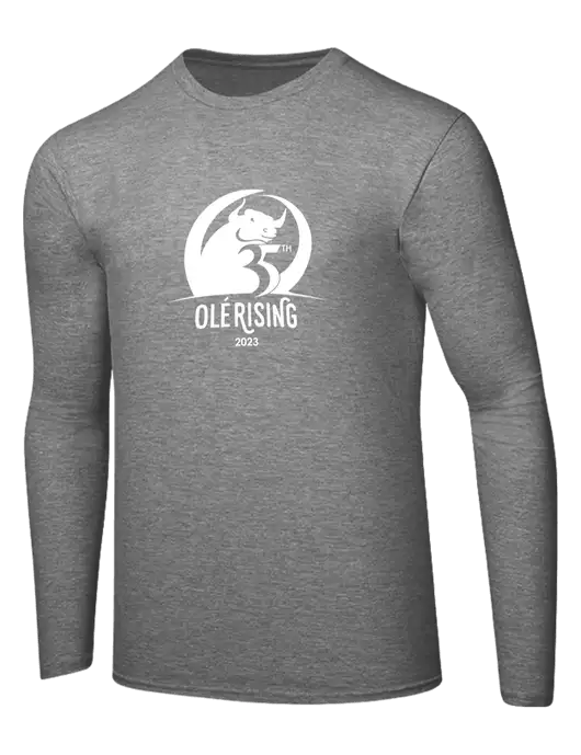 Ring Spun Light Heather Grey 4.5 oz Long Sleeve T-Shirt w/Ole 35th Anniversary Logo