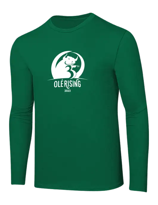 Ring Spun Kelly Green 4.5 oz Long Sleeve T-Shirt w/Ole 35th Anniversary Logo