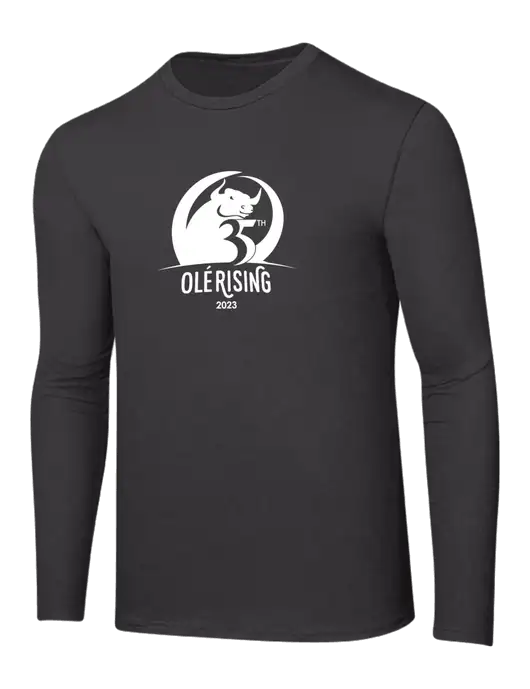 Ring Spun Charcoal 4.5 oz Long Sleeve T-Shirt w/Ole 35th Anniversary Logo