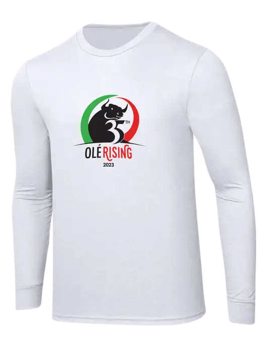 Simply Soft Long Sleeve White 4.5 oz, Poly/Combed Ring Spun Cotton T-Shirt w/Ole 35th Anniversary Logo