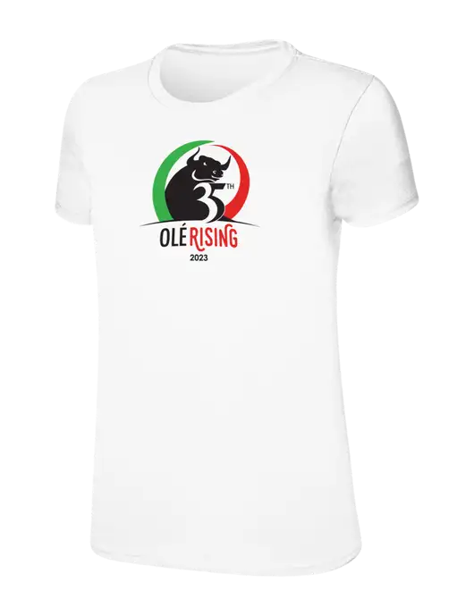 Womens Ring Spun White 4.5 oz T-Shirt w/Ole 35th Anniversary Logo